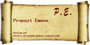 Propszt Emese névjegykártya