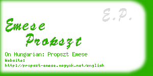 emese propszt business card